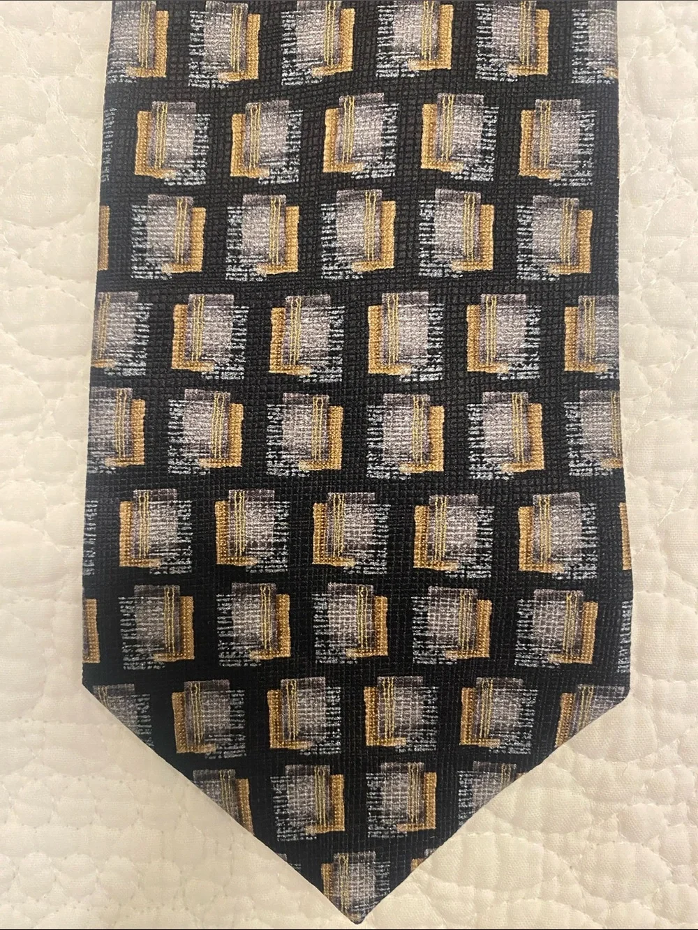 Zianetti Italian Silk Collection Classic Navy Geometric Men’s Tie